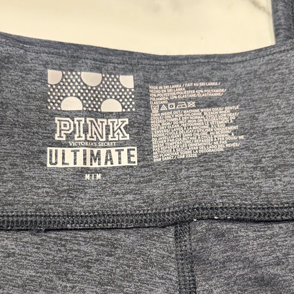 PINK Victoria's Secret Charcoal Gray & Light Gray Love-Panel Leggings - Picture 4 of 13